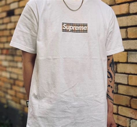 supreme x burberry bogo|supreme box t shirt.